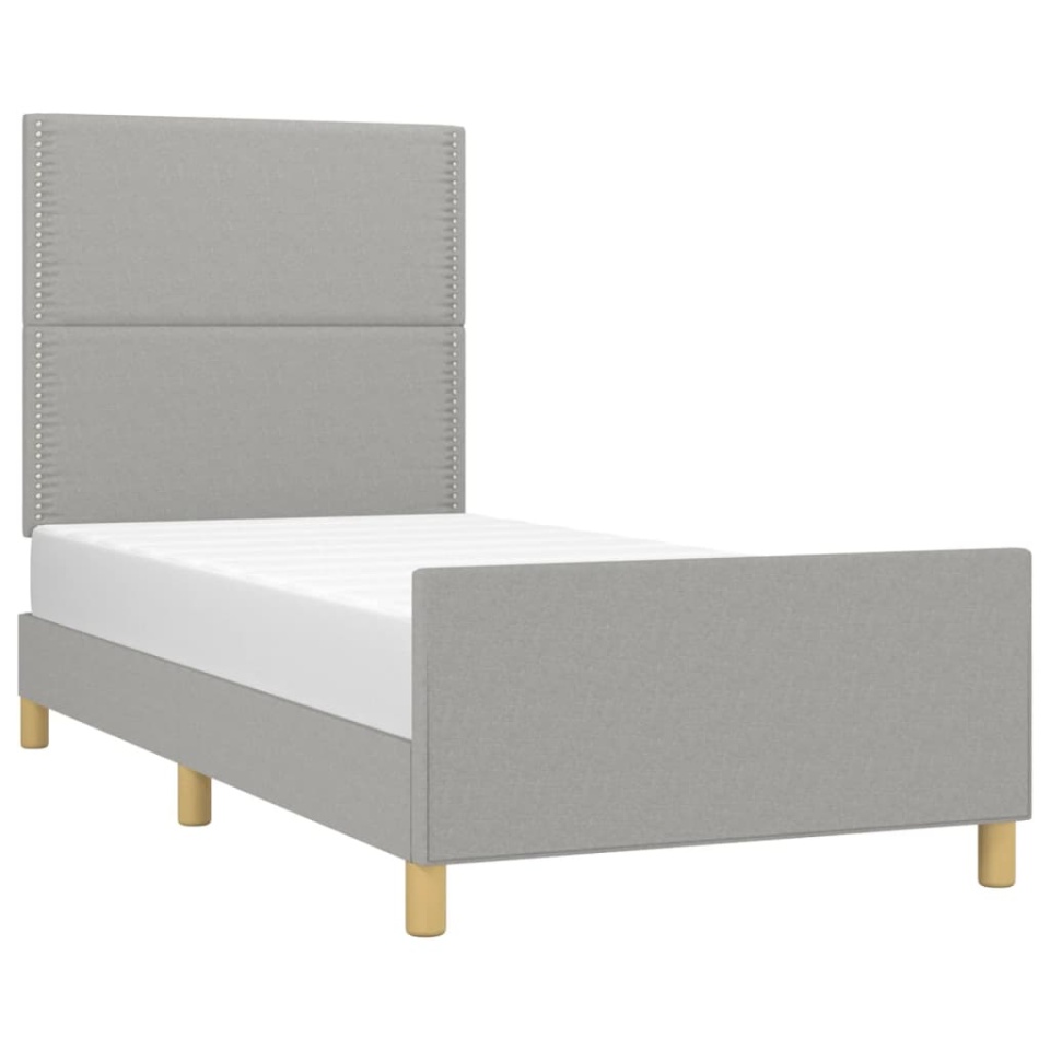 Cadru de pat fără saltea, gri deschis, 90x190 cm, textil - 2 | YEO