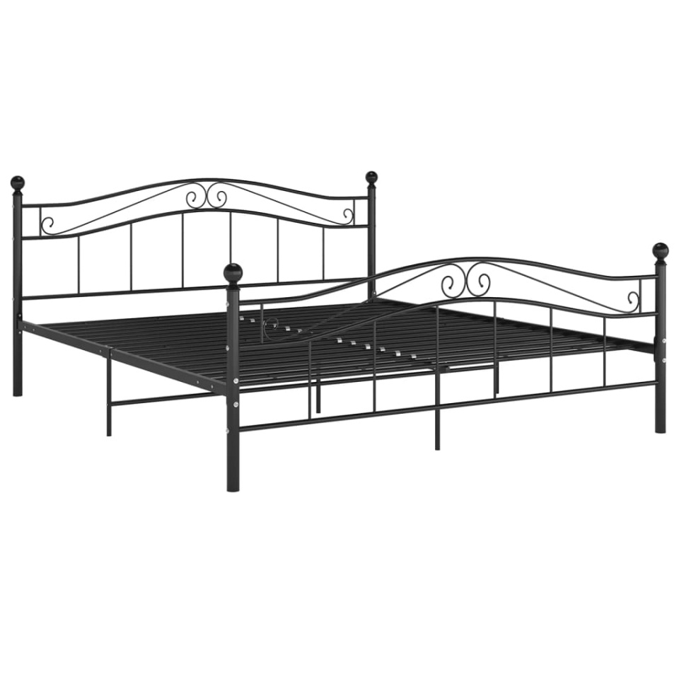 Cadru de pat, negru, 140x200 cm, metal - 1 | YEO