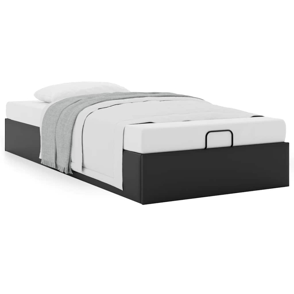Cadru de pat otoman fără saltea Negru piele artificială - 1 | YEO