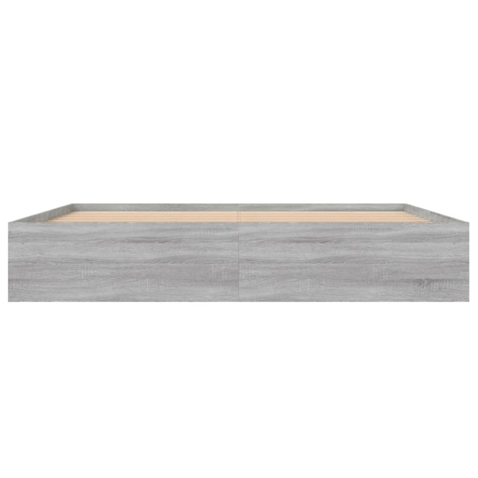 Cadru de pat, sonoma gri, 200x200 cm - 4 | YEO