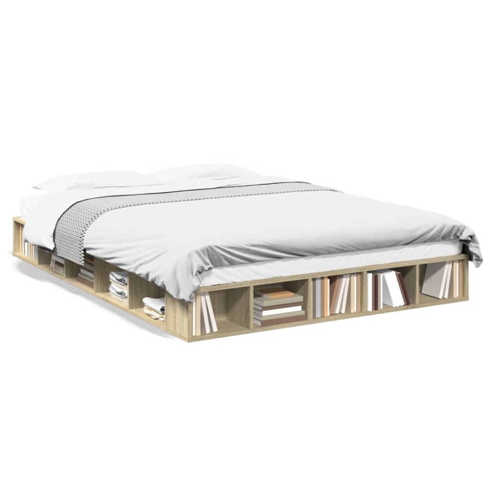 Cadru de pat, stejar sonoma, 160x200 cm, lemn prelucrat - 1 | YEO