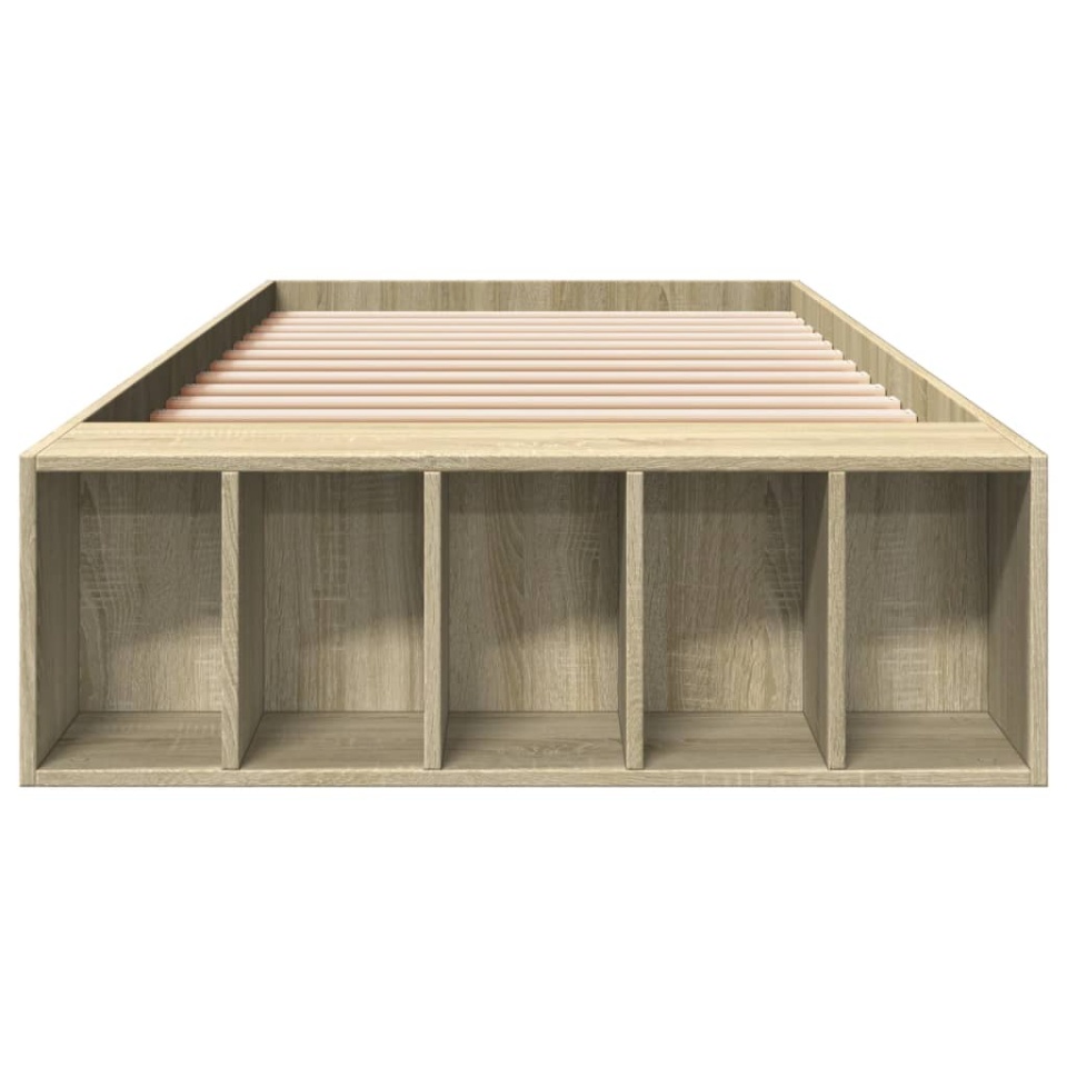 Cadru de pat, stejar sonoma, 75x190 cm, lemn prelucrat - 3 | YEO