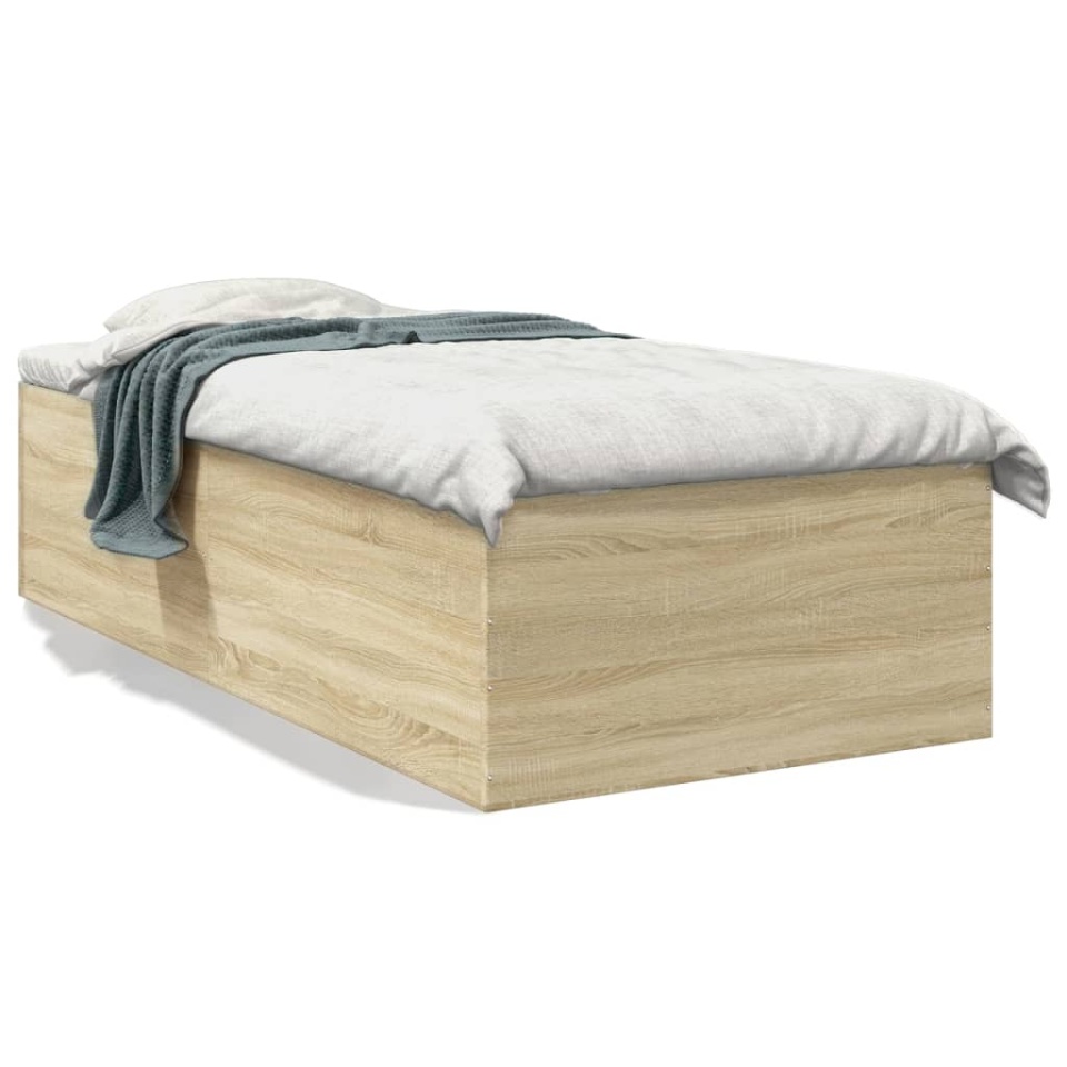 Cadru de pat, stejar sonoma, 90x200 cm, lemn prelucrat - 1 | YEO