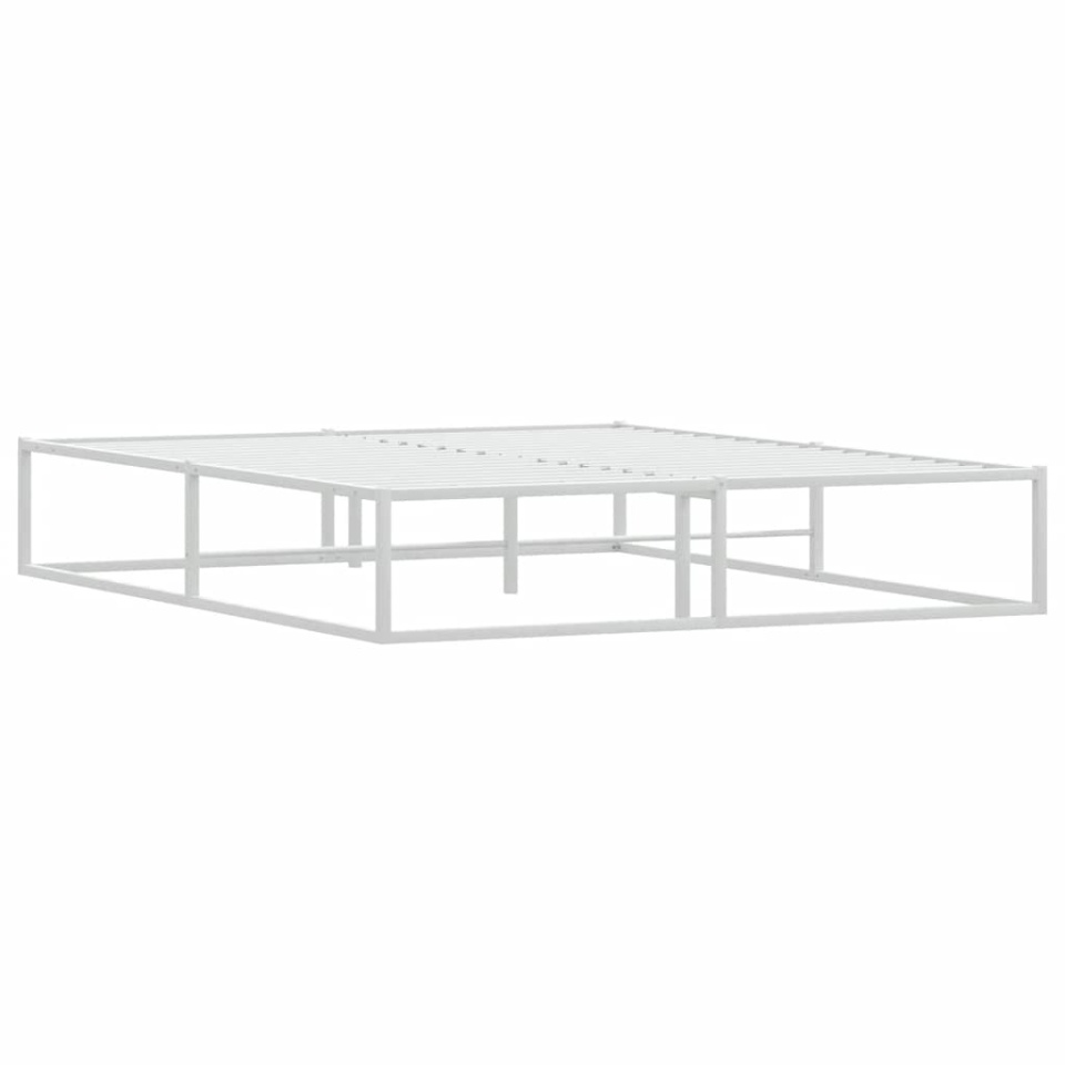 Cadru pat fără saltea alb 160x200 cm metal - 3 | YEO