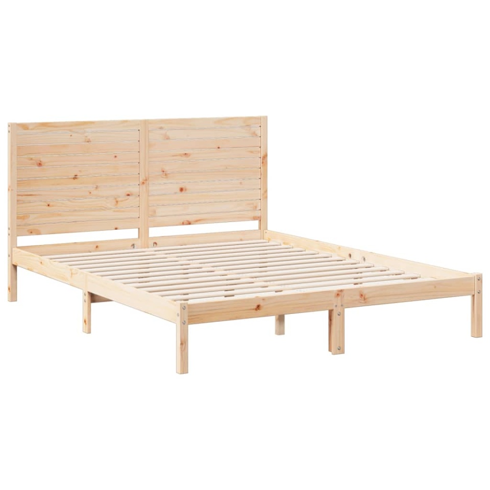 Cadru pat foarte lung fără saltea, 140x210 cm, lemn masiv - 2 | YEO