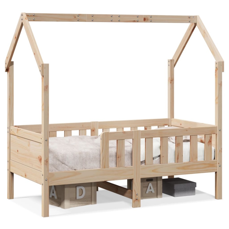 Cadru pat tip casă pentru copii, 70x140 cm, lemn masiv de pin - 1 | YEO