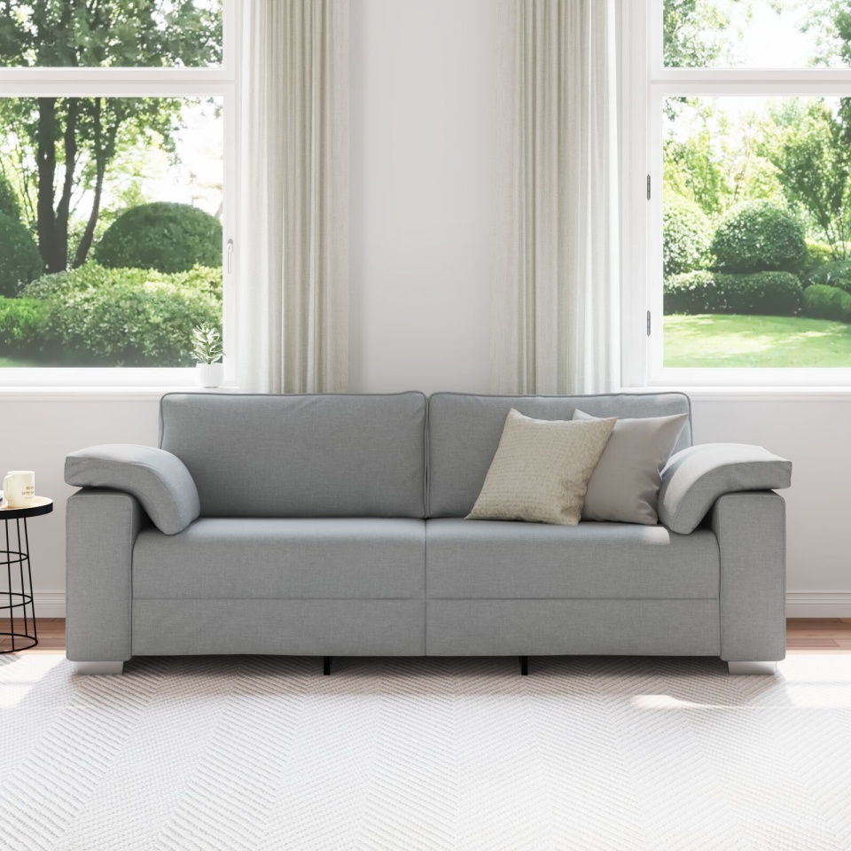 Canapea 3 locuri Gri deschis 178 cm Textil - 2 | YEO