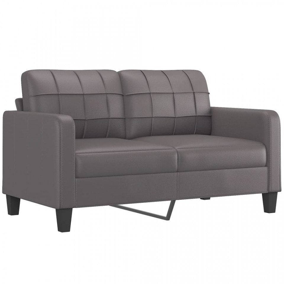 Canapea cu 2 locuri, gri, 140 cm, piele ecologică - 1 | YEO