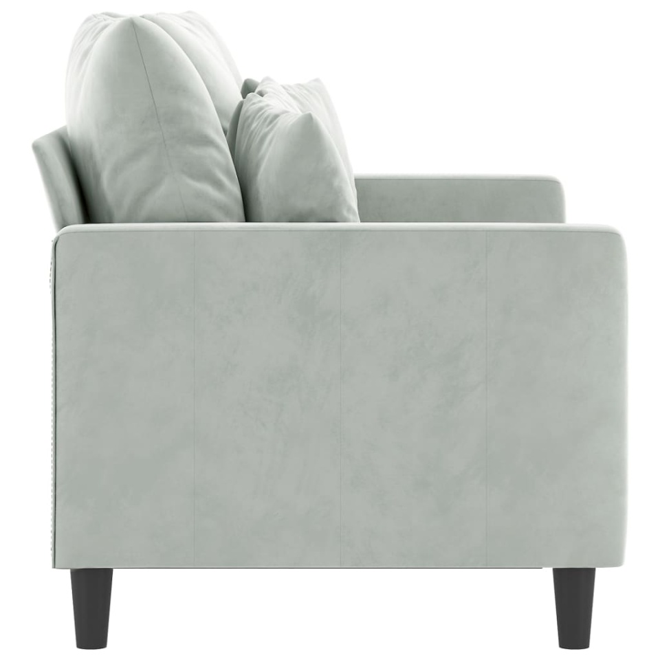 Canapea cu 2 locuri, gri deschis, 120 cm, catifea - 3 | YEO
