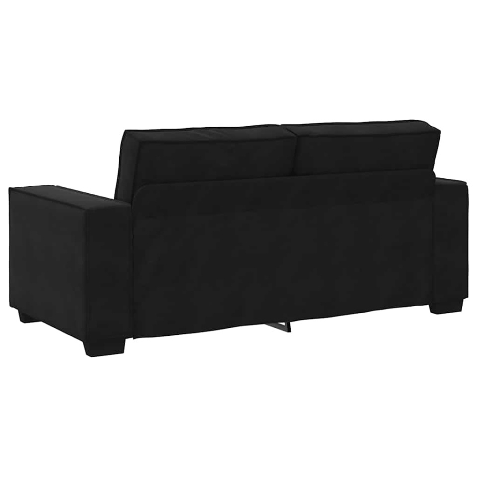 Canapea cu 2 locuri, negru, 140 cm, catifea - 4 | YEO