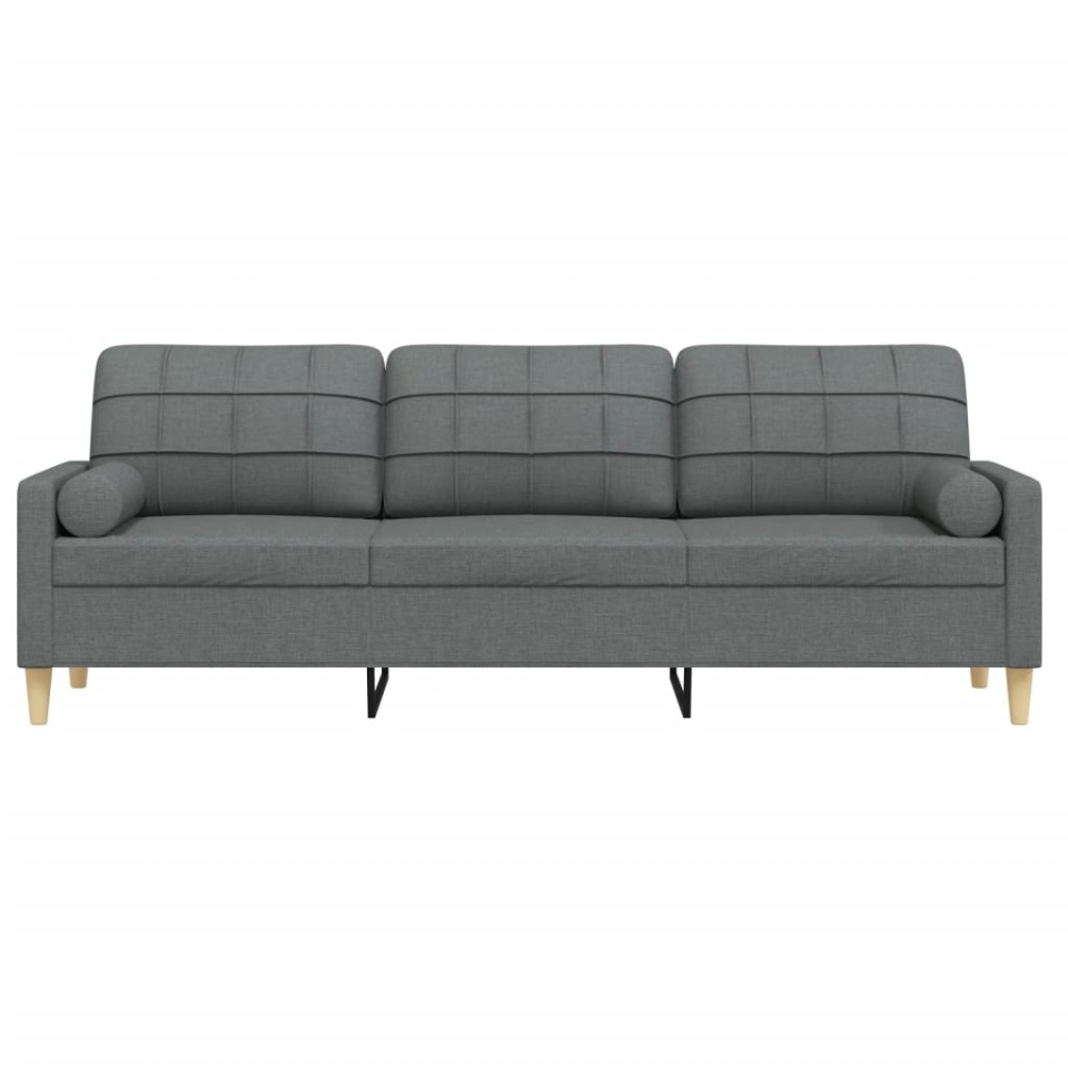 Canapea cu 3 locuri cu pernuțe, gri închis, 210 cm, textil - 2 | YEO