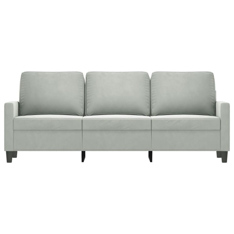 Canapea cu 3 locuri, gri deschis, material 180CM catifea - 2 | YEO