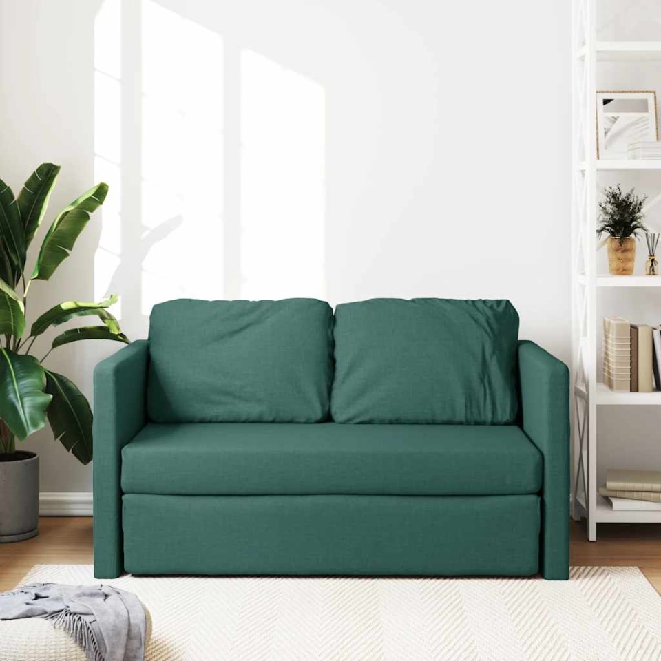 Canapea extensibilă 2 în 1, verde închis, 112x174x55 cm, textil - 2 | YEO