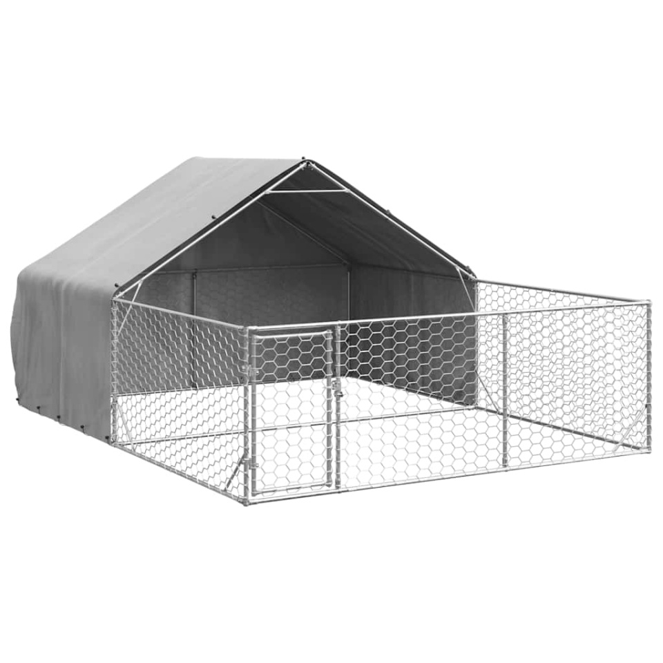 Canisa de exterior cu alergare 4x3x1,9 m otel galvanizat - 1 | YEO