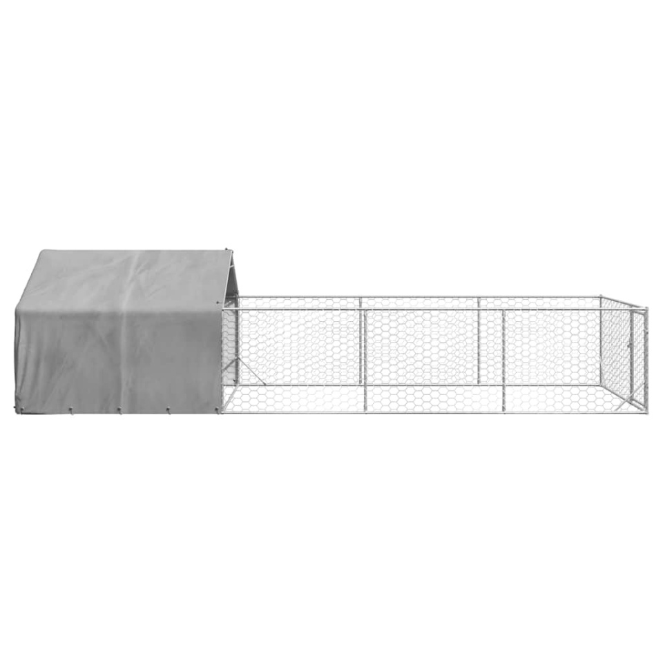 Canisa de exterior cu alergare 7x2x1,5 m otel galvanizat - 3 | YEO