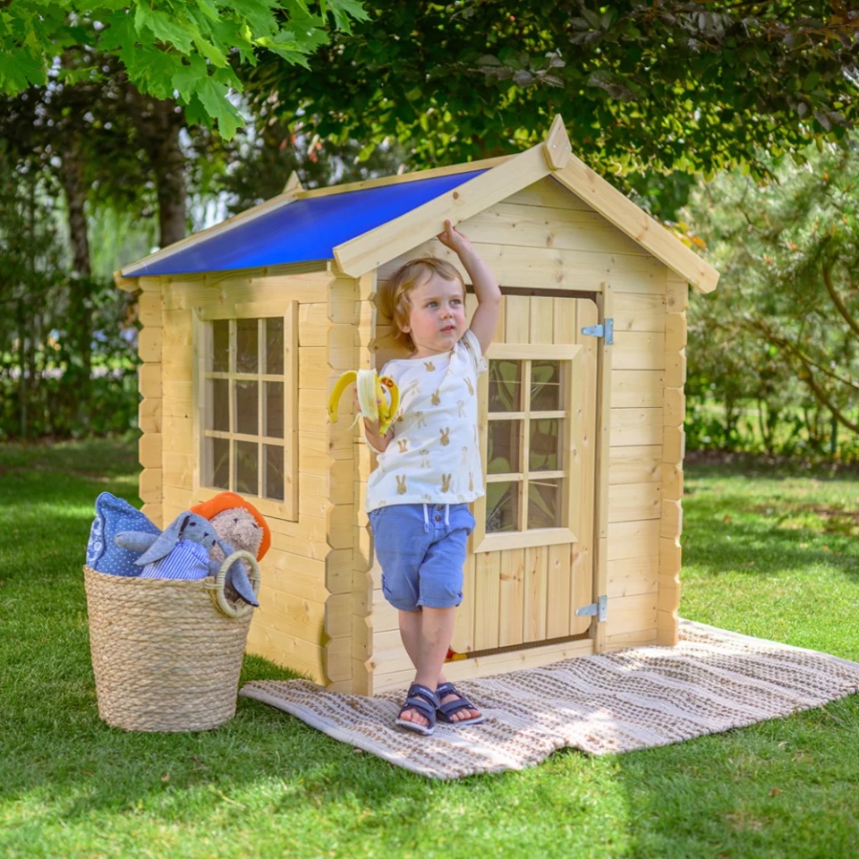 Casuta de joaca din lemn pentru copii - L111 x D114 x H121 cm - TIMBELA M570R - 1 | YEO