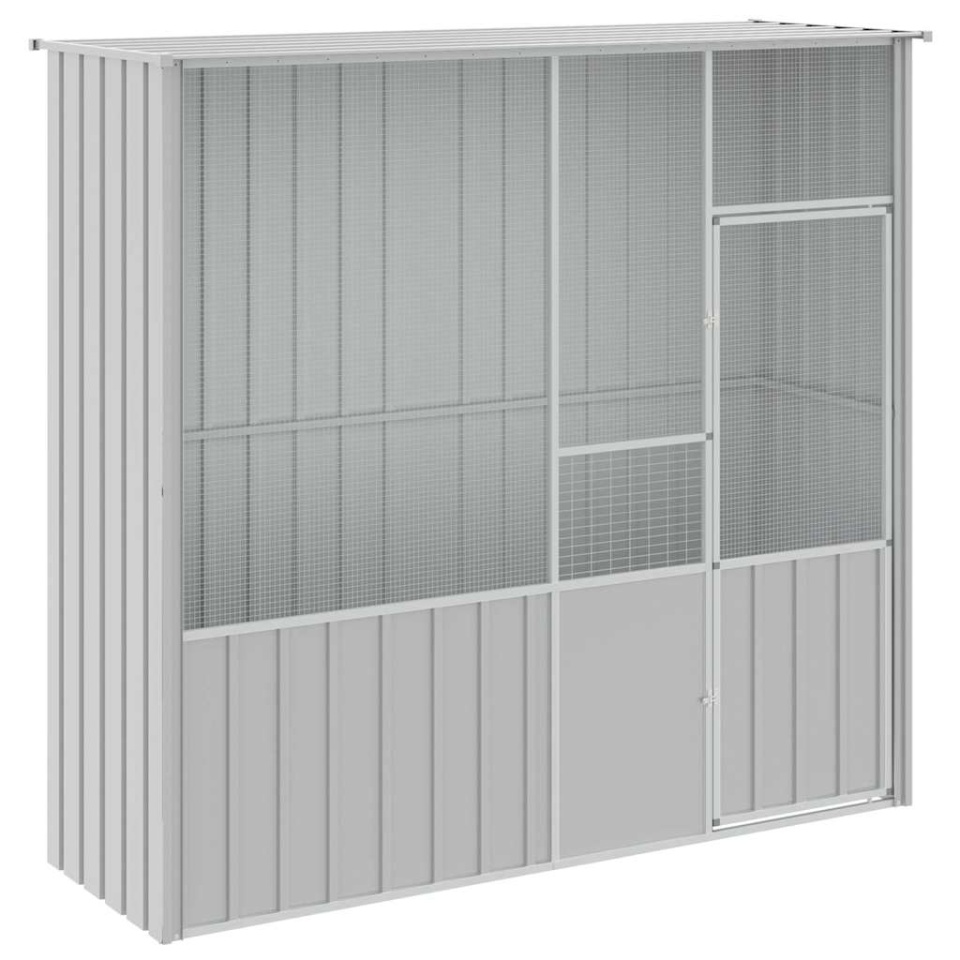Colivie pentru păsări gri 215x78x200 cm oțel galvanizat - 1 | YEO
