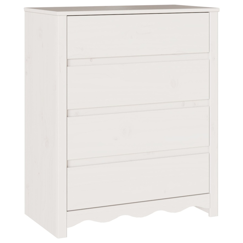 Comodă DRAMMEN Alb 76,5x40x91 cm Lemn masiv Pin - 1 | YEO