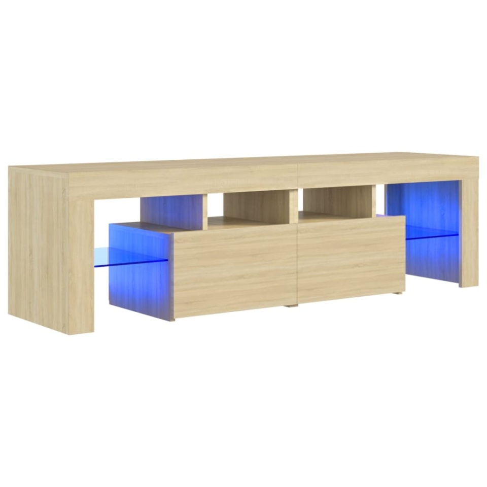 Comodă TV cu lumini LED, stejar sonoma, 140x36,5x40 cm - 1 | YEO
