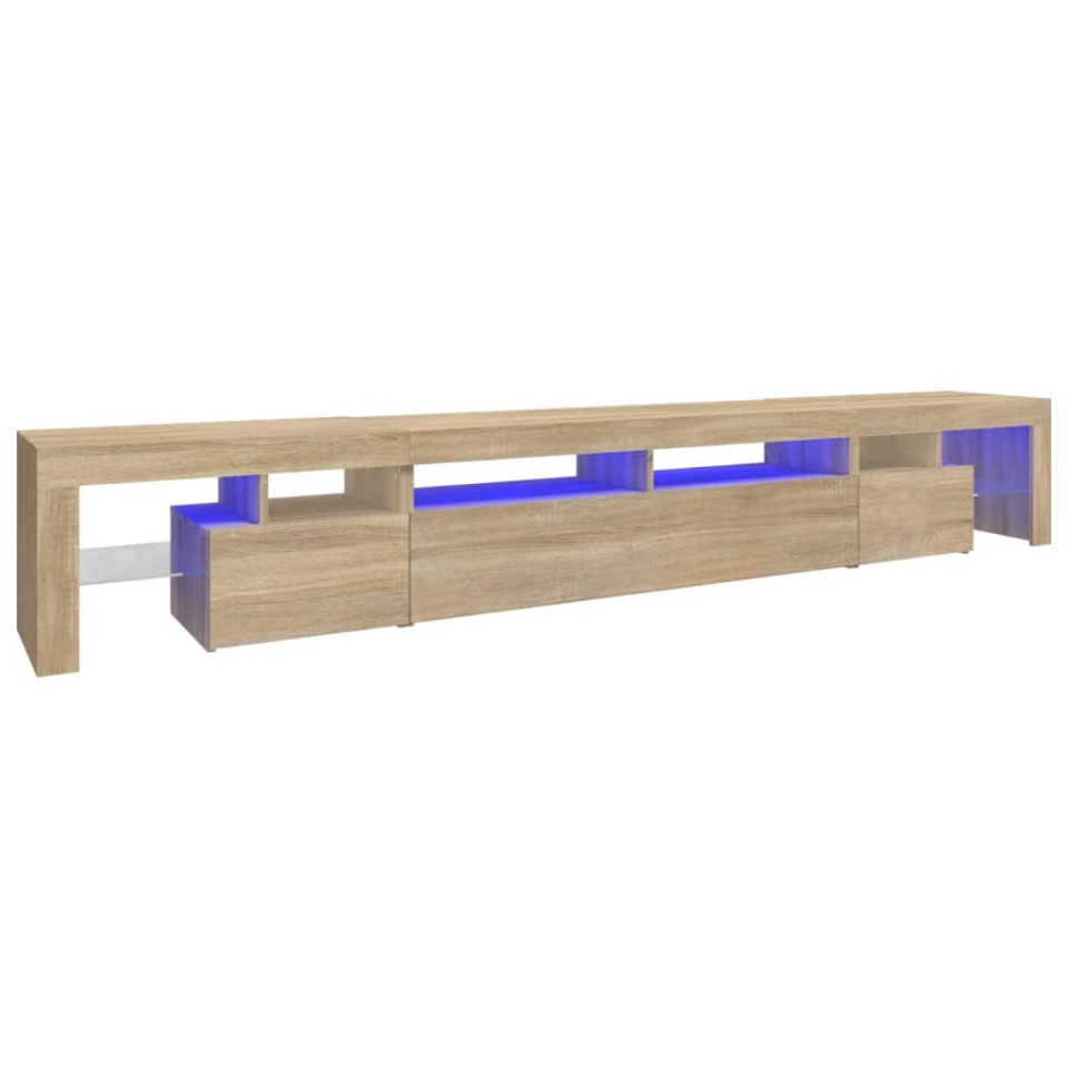 Comodă TV cu lumini LED, stejar sonoma,260x36,5x40cm - 1 | YEO