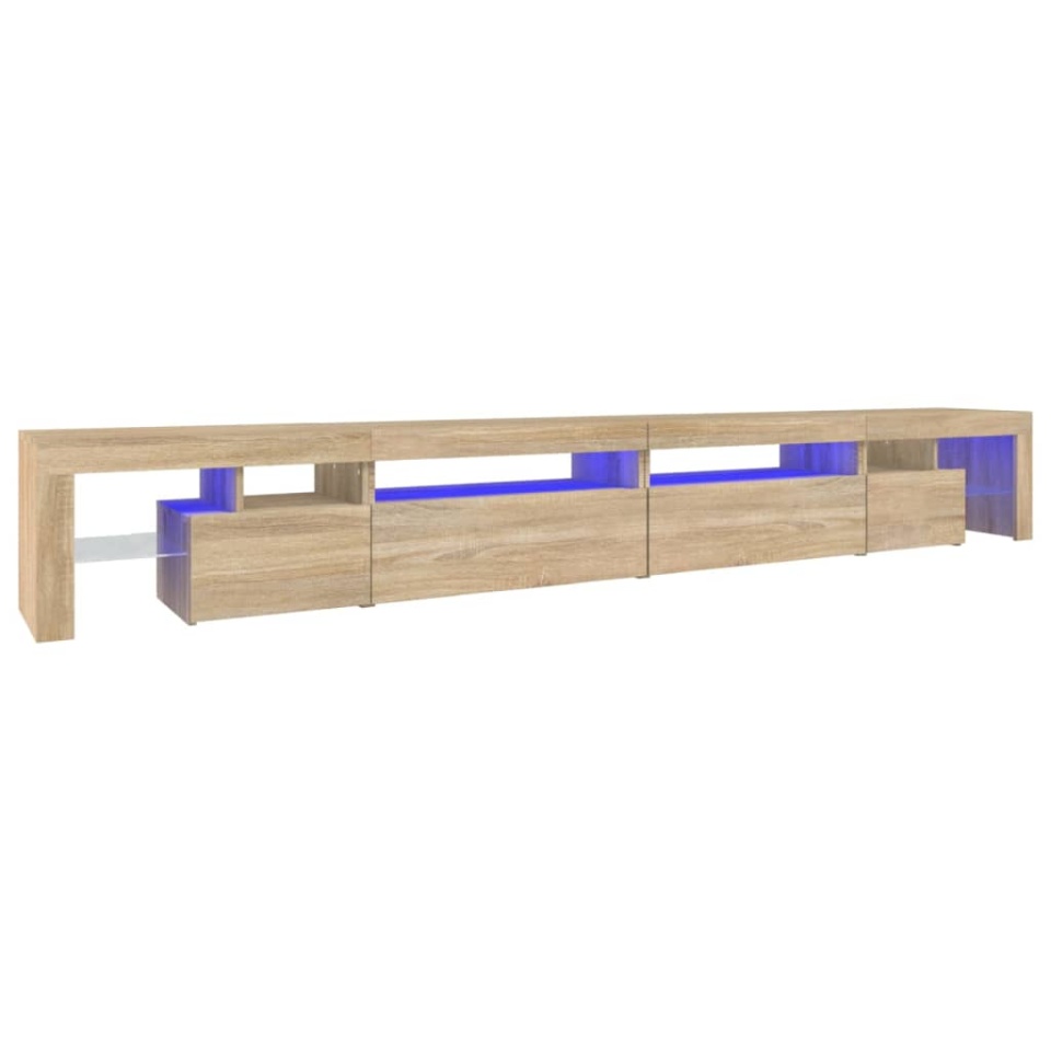 Comodă TV cu lumini LED, stejar sonoma, 290x36,5x40 cm - 1 | YEO
