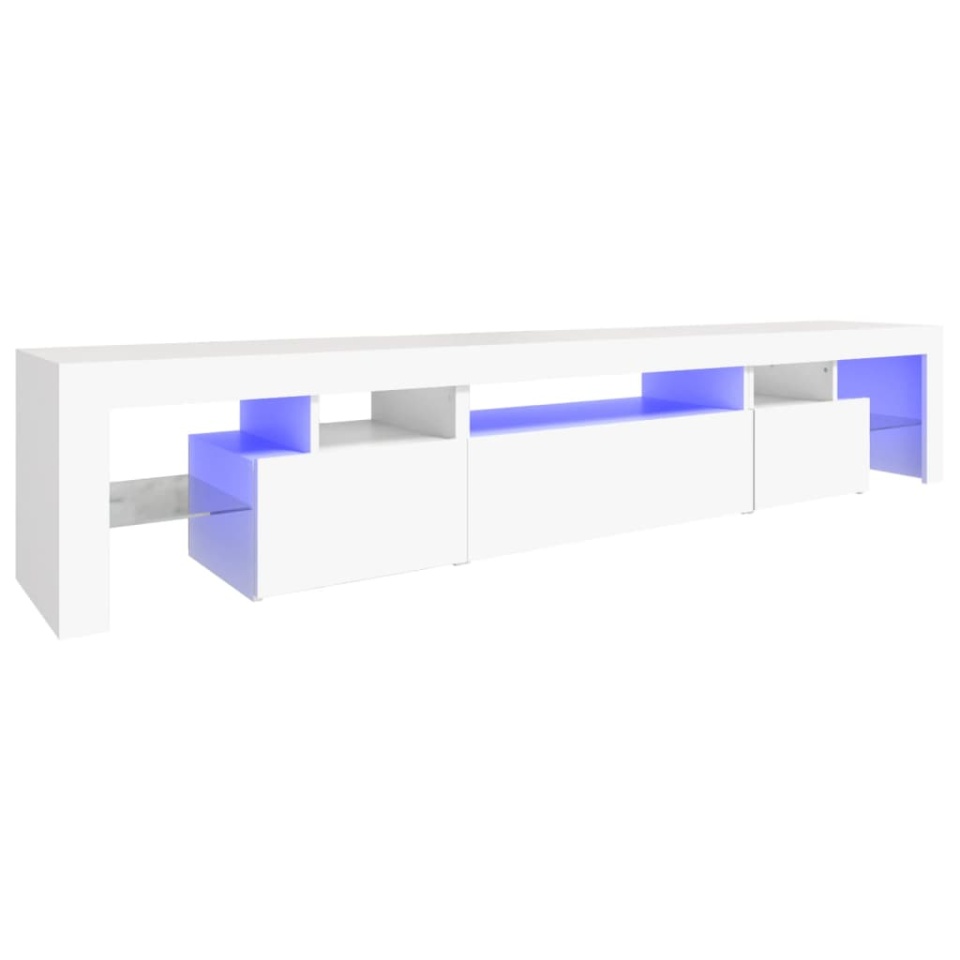 Comode TV cu lumini LED, alb，215x36,5x40 - 1 | YEO