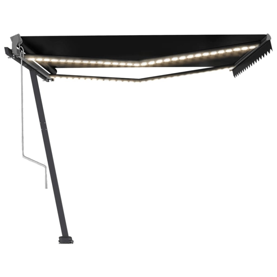 Copertină automată cu senzor vânt & LED, antracit, 400x350 cm - 3 | YEO