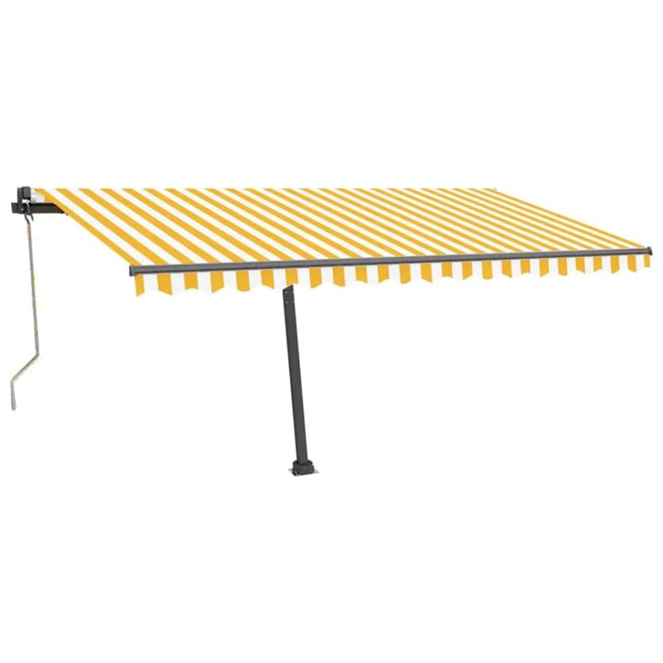 Copertină automată cu senzor vânt & LED, galben&alb, 400x300 cm - 3 | YEO