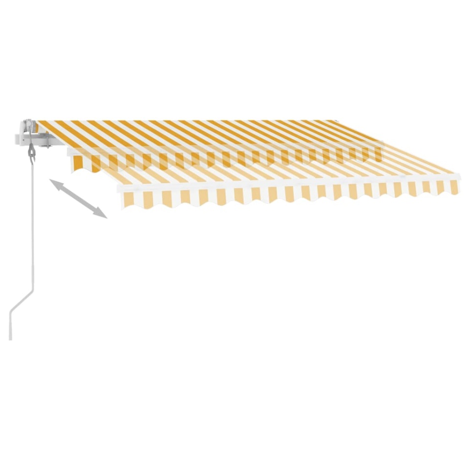 Copertină autonomă retractabilă automat galben&alb 300x250 cm - 3 | YEO