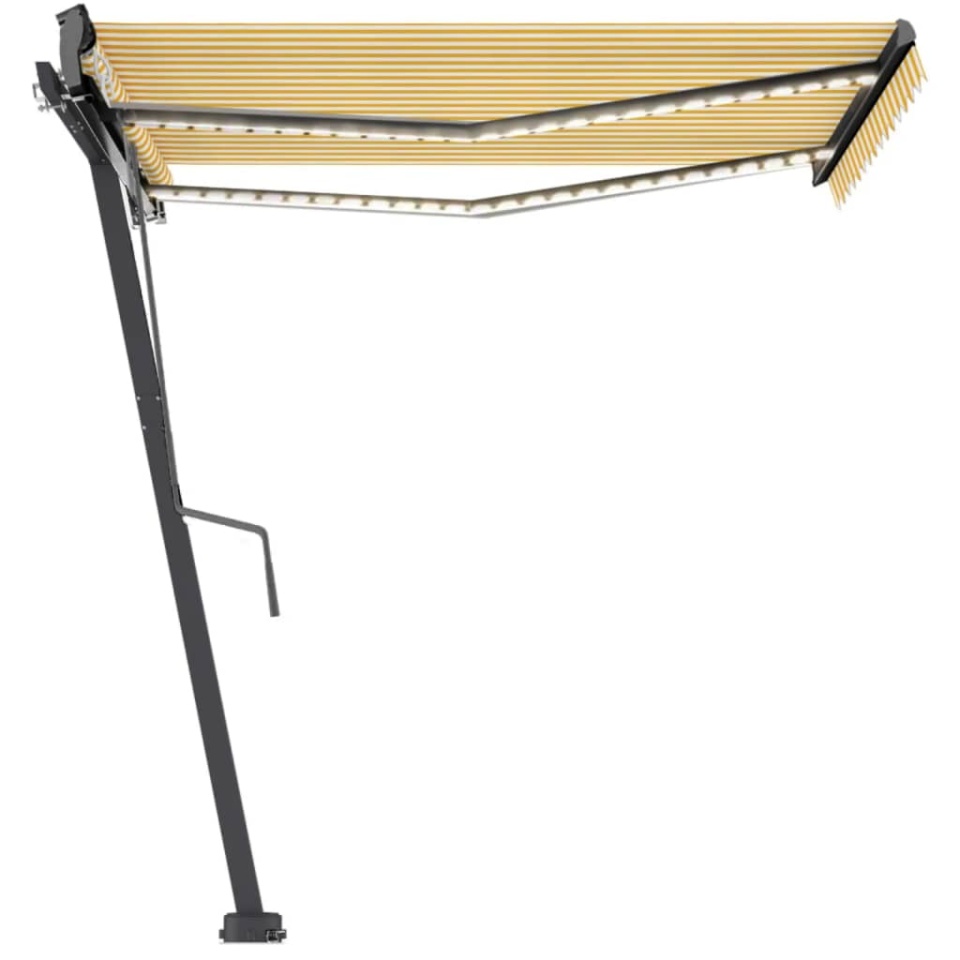 Copertină autonomă retractabilă automat, galben&alb, 350x250 cm - 2 | YEO