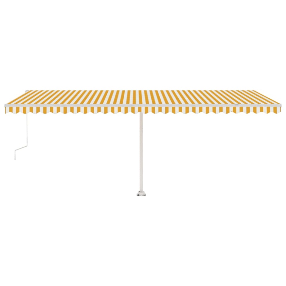 Copertină autonomă retractabilă automat galben&alb 600x350 cm - 3 | YEO