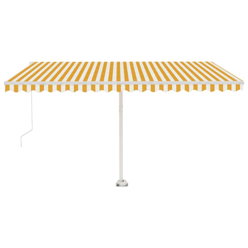 Copertină autonomă retractabilă manual, galben/alb, 450x300 cm - 1 | YEO
