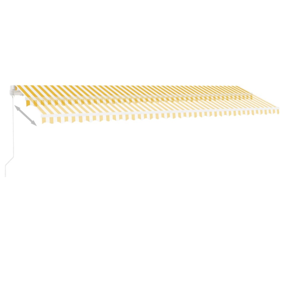 Copertină autonomă retractabilă manual, galben/alb, 600x300 cm - 3 | YEO