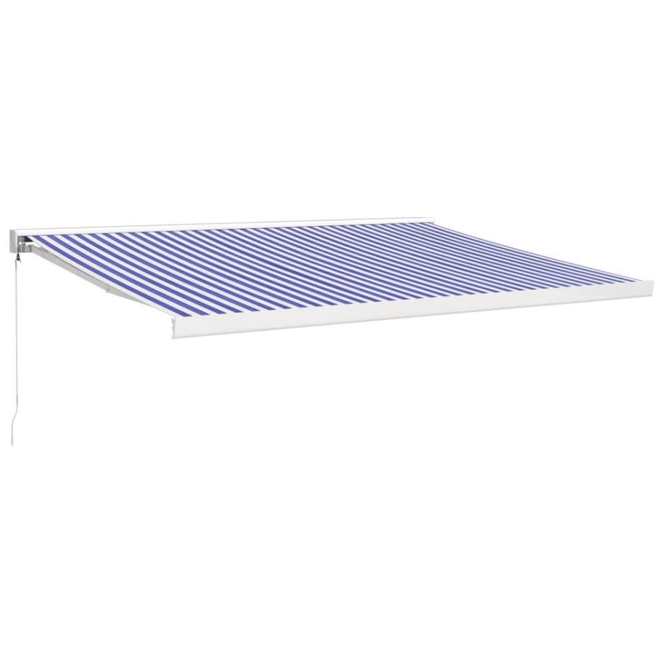 Copertină retractabilă albastru/alb, 4x3 m, textil/aluminiu - 1 | YEO