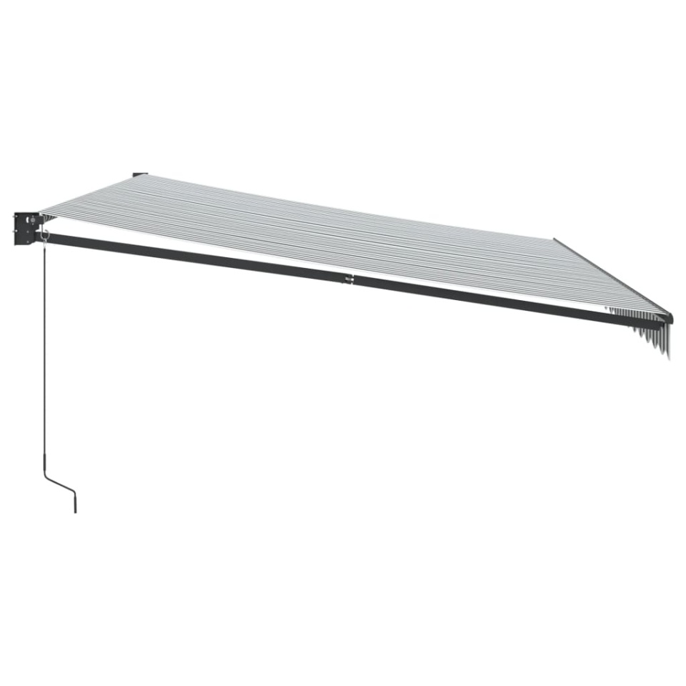 Copertină retractabilă antracit/alb, 5x3 m, textil/aluminiu - 3 | YEO