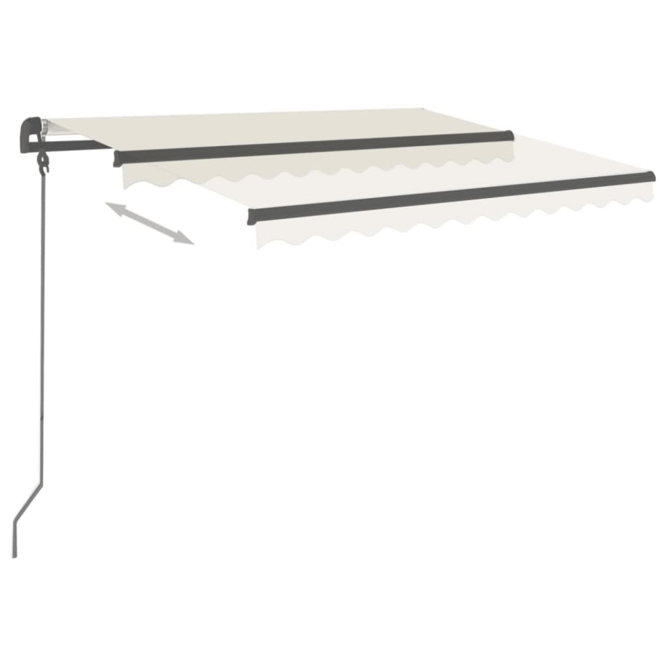 Copertină retractabilă automat cu stâlpi, crem, 3,5x2,5 m - 3 | YEO