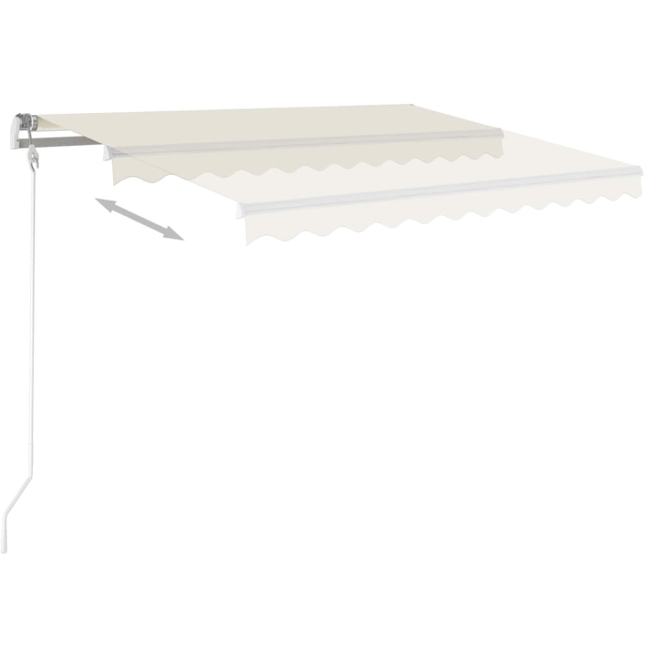 Copertină retractabilă automat, cu stâlpi, crem, 4,5x3,5 m - 2 | YEO