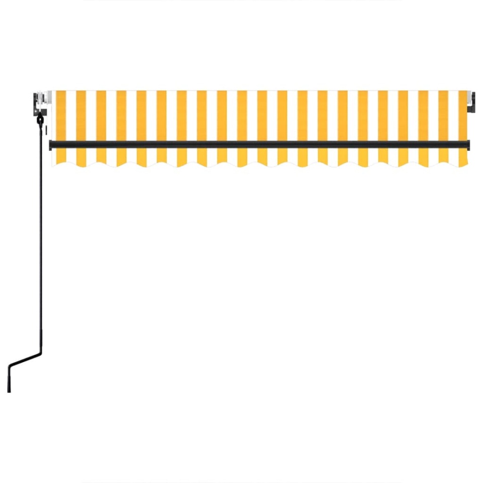 Copertină retractabilă automat, galben și alb, 350x250 cm - 3 | YEO