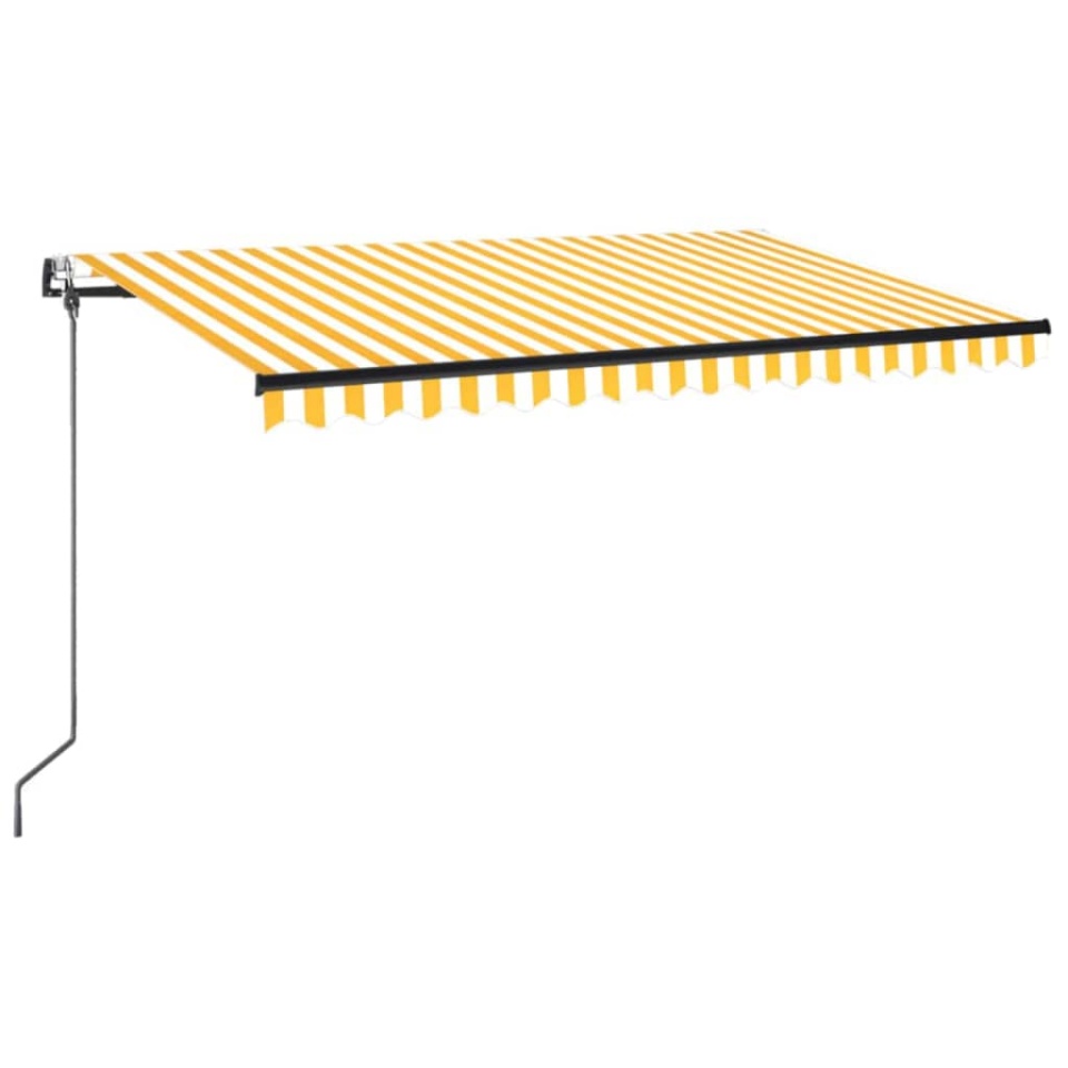 Copertină retractabilă automat, galben și alb, 400x350 cm - 1 | YEO