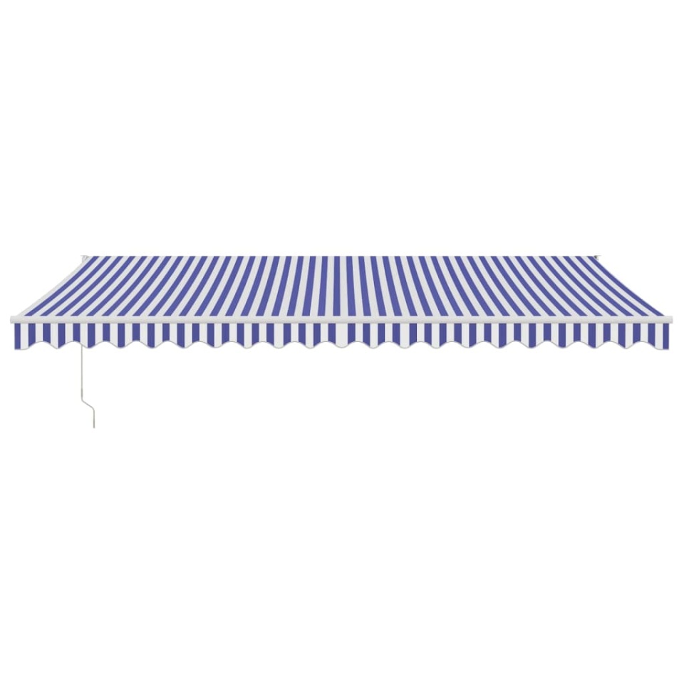 Copertină retractabilă automată, albastru și alb, 5x3 m - 2 | YEO