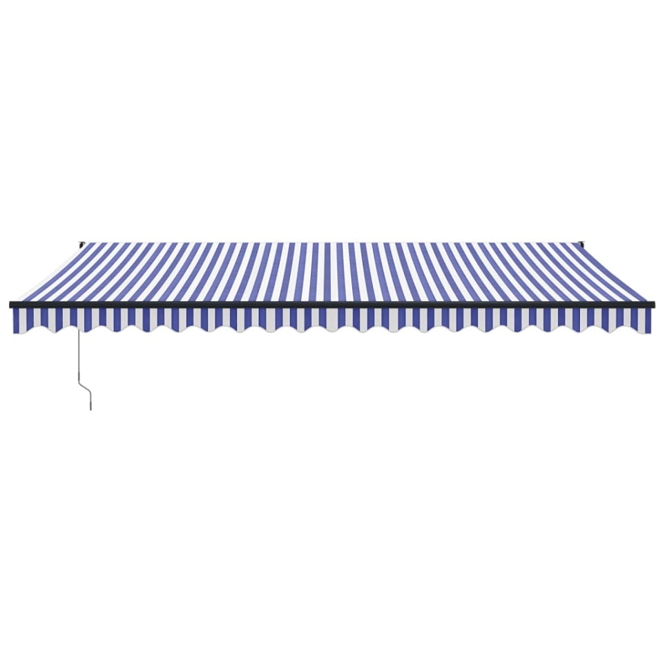 Copertină retractabilă automată, albastru și alb, 5x3 m - 2 | YEO