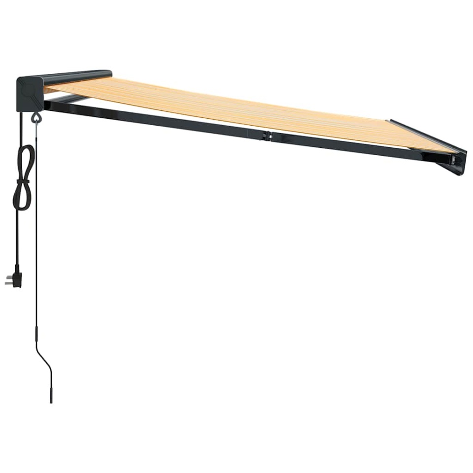 Copertină retractabilă, galben/alb, 3,5x2,5 m, textil/aluminiu - 3 | YEO