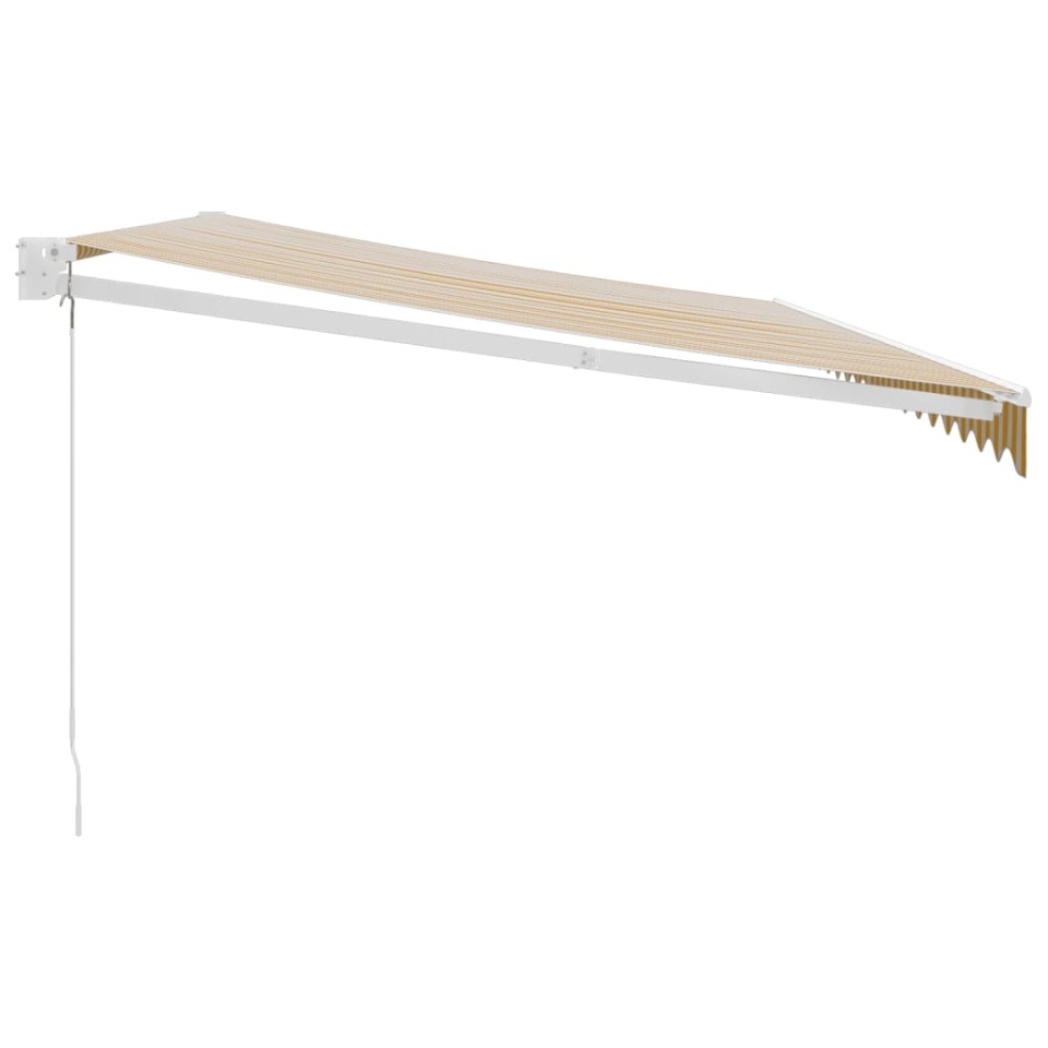 Copertină retractabilă, galben/alb, 5x3 m, textil/aluminiu - 3 | YEO