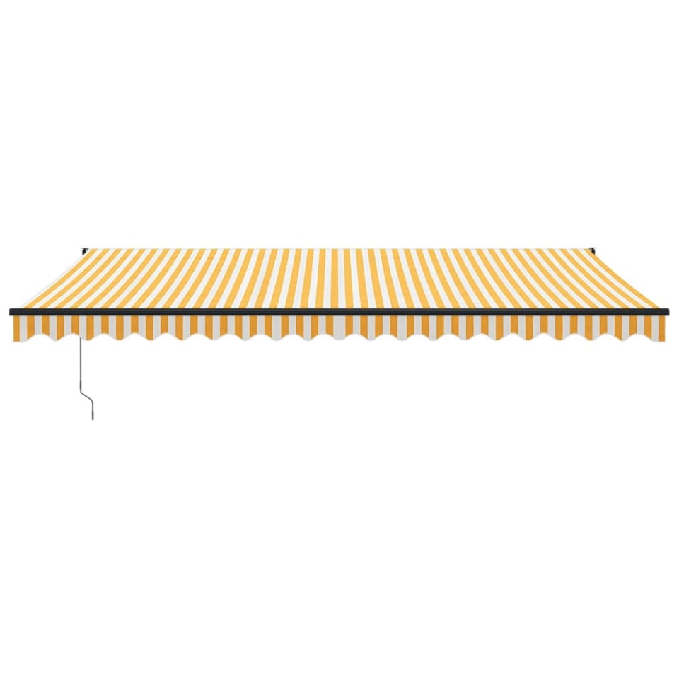 Copertină retractabilă, galben/alb, 5x3 m, textil/aluminiu - 2 | YEO
