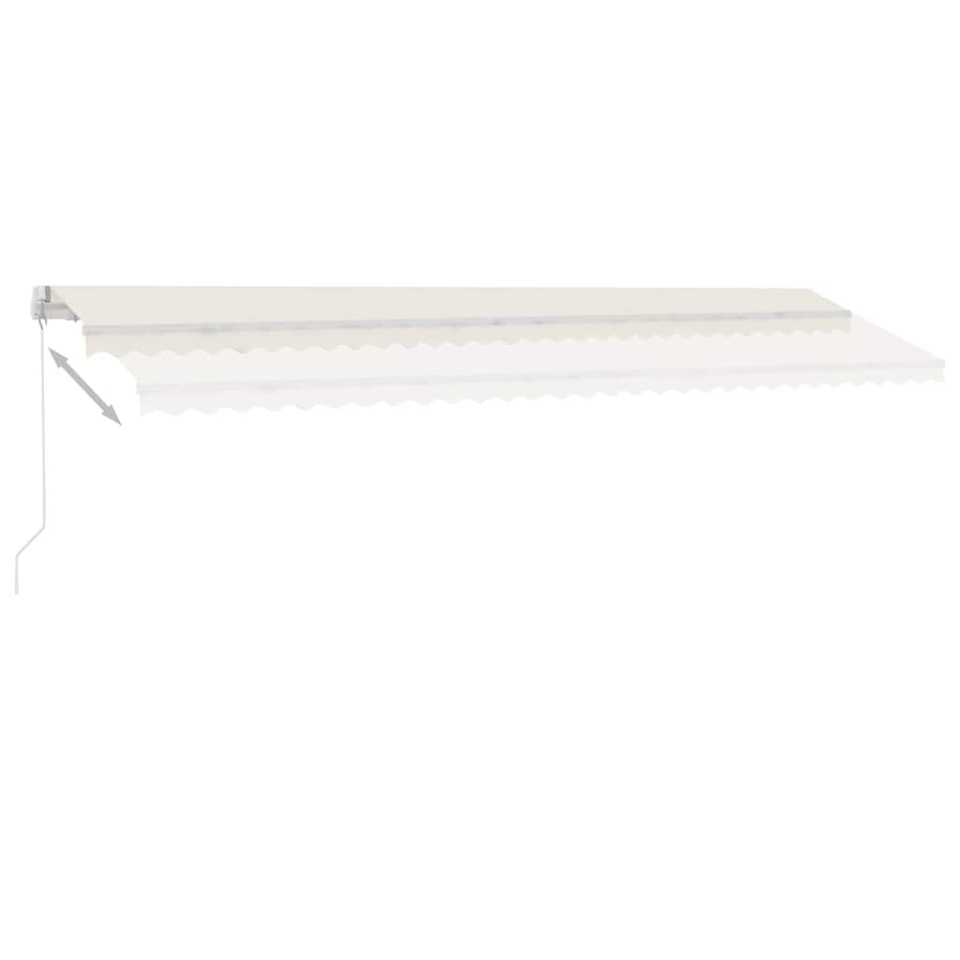 Copertină retractabilă manual, crem, 600x300 cm - 3 | YEO