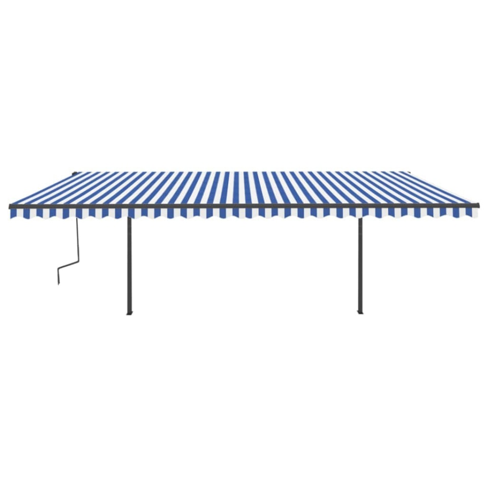 Copertină retractabilă manual cu LED, albastru & alb, 6x3 m - 2 | YEO