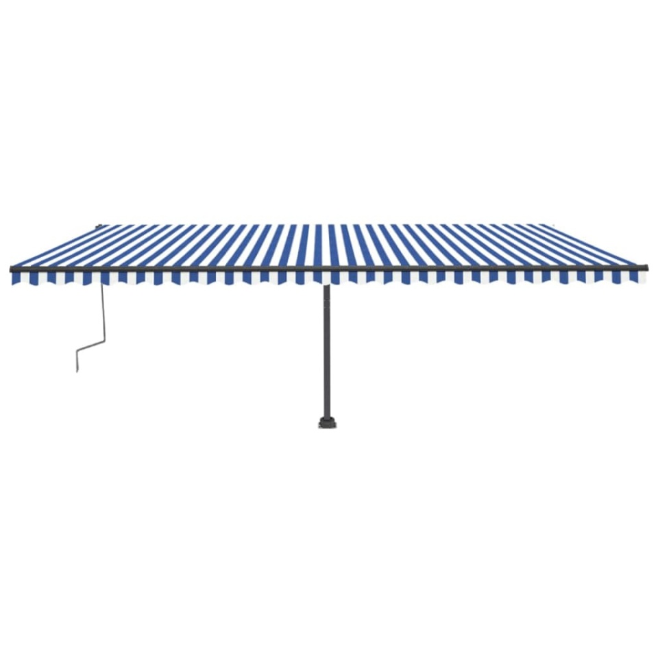 Copertină retractabilă manual cu LED albastru și alb 600x300 cm - 2 | YEO