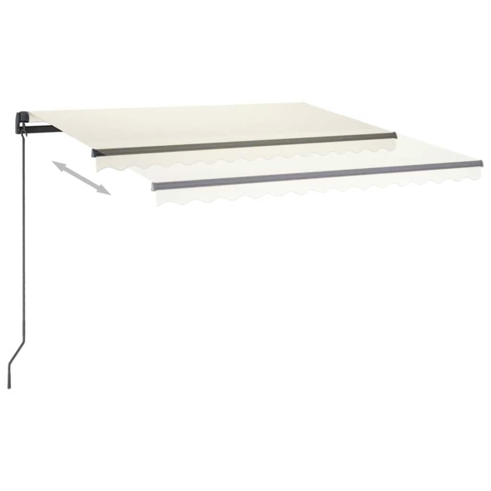 Copertină retractabilă manual cu LED, crem, 3x2,5 m - 3 | YEO