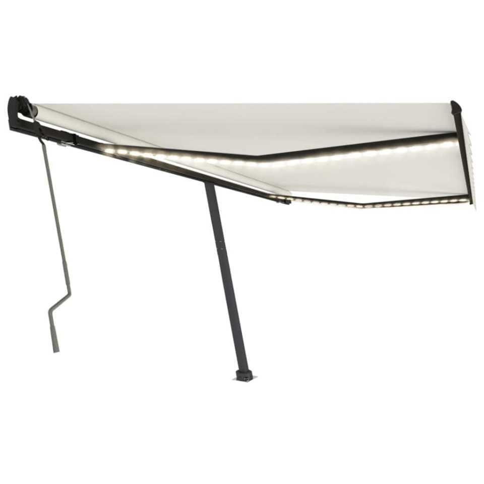 Copertină retractabilă manual cu LED, crem, 400x350 cm - 1 | YEO