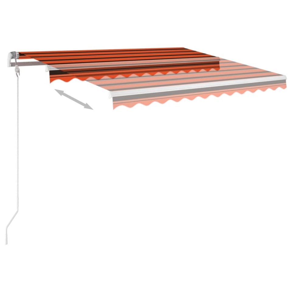 Copertină retractabilă manual cu LED, portocaliu&maro 3,5x2,5 m - 3 | YEO